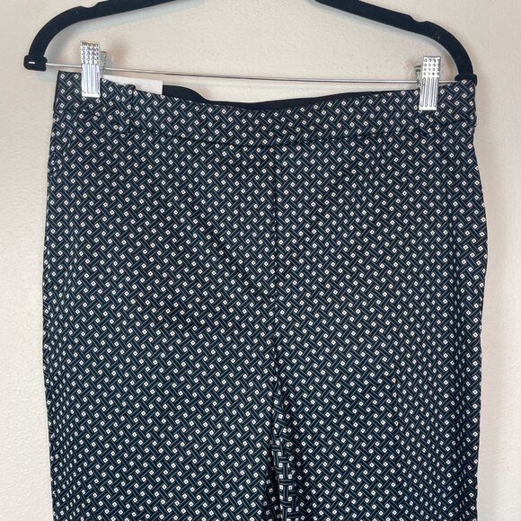 NWT H&M Women's 12 Blue and Black  High Rise Tapered Leg Career Pants Stretch - Picture 2 of 10